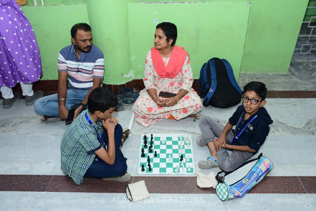 A family game in progress